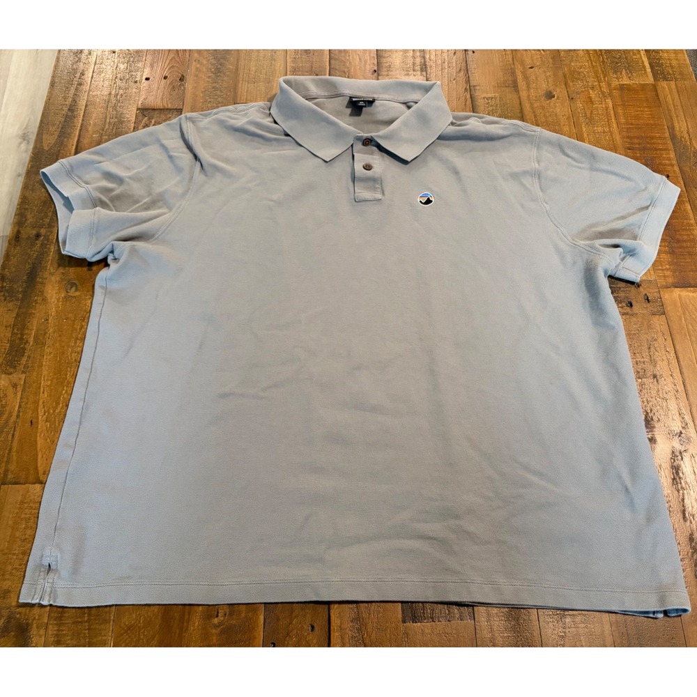 Patagonia Mens 3XL Organic Cotton Short Sleeve Polo Shirt Grey Fitz Roy Logo - Picture 3 of 10